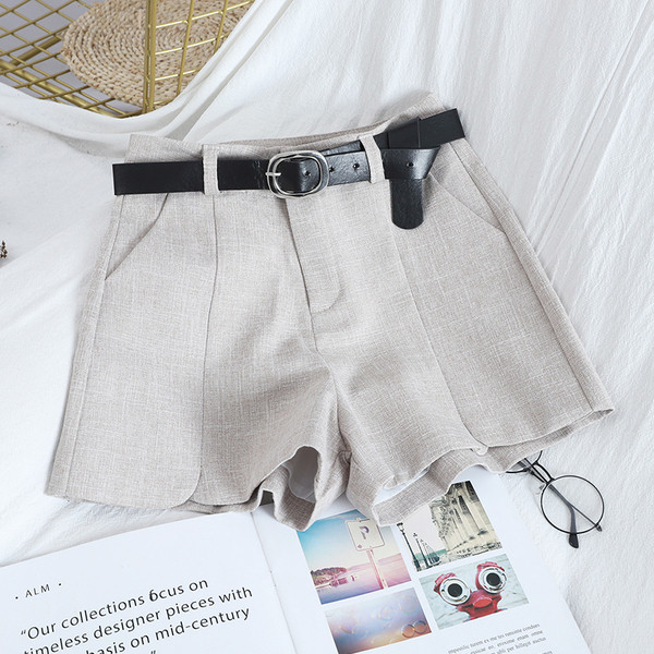 Naiste laiad laiad püksid kõrge vöö ja vööga