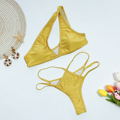 Moodne naiste kaheosaline ühe rihmaga ujumistrikoo