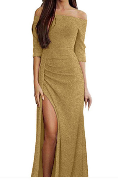 UUS mudeli naiste pikk lõhiku ja 3/4 varrukatega kleit