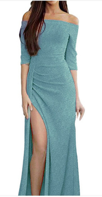 UUS mudeli naiste pikk lõhiku ja 3/4 varrukatega kleit