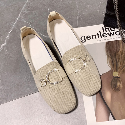 Naiste vabaaja tekstiilist pandla ja kividega kingad - kaks mudelit