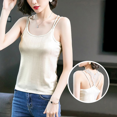 Нов модел дамски потник с тънки презрамки и дантела