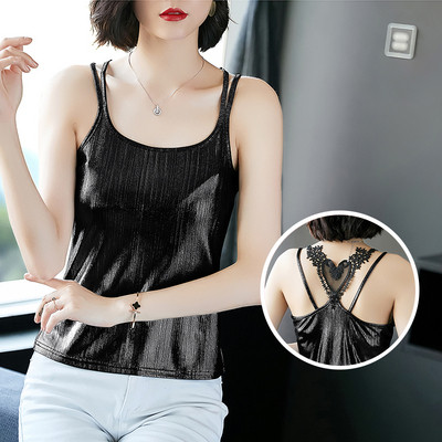 Нов модел дамски потник с тънки презрамки и дантела