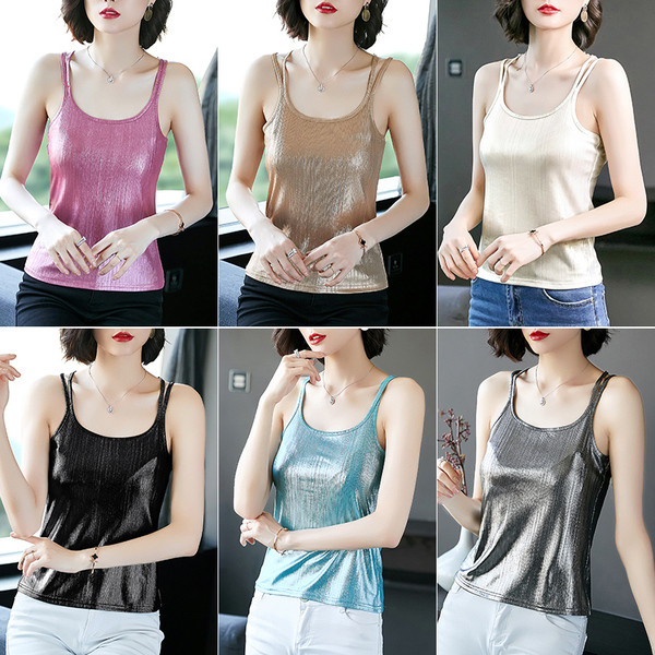 Нов модел дамски потник с тънки презрамки и дантела