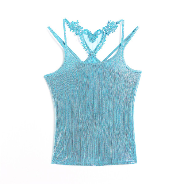 Нов модел дамски потник с тънки презрамки и дантела