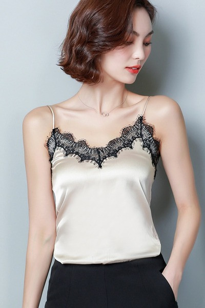 Uut mudelit naiste topp pitsi ja õhukeste rihmadega