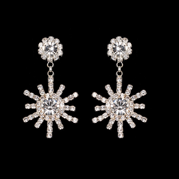 Stilingi moteriški kabantys auskarai su akmenukais