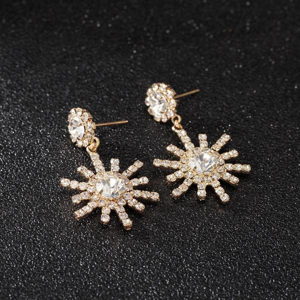 Stilingi moteriški kabantys auskarai su akmenukais