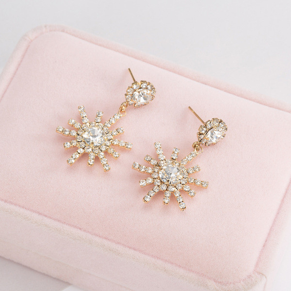 Stilingi moteriški kabantys auskarai su akmenukais