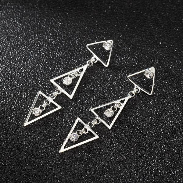 Ежедневни дамски висящи обеци с камъни 