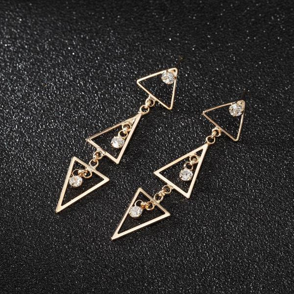 Ежедневни дамски висящи обеци с камъни 