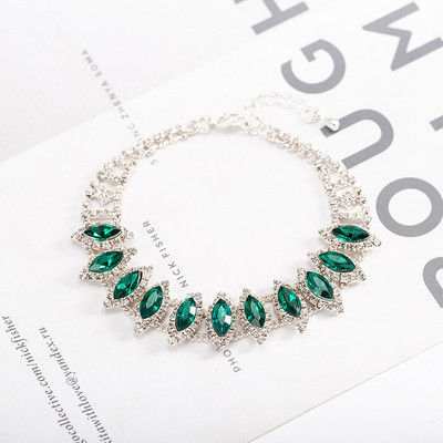 Elegant women`s silver bracelet with stones
