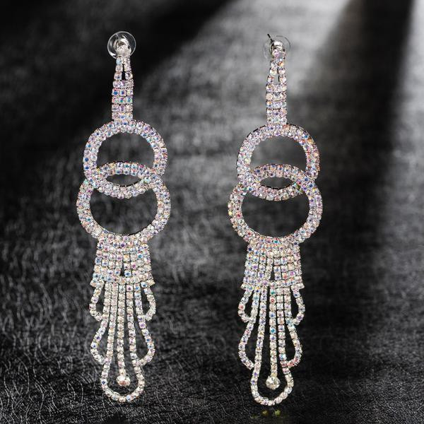 Stiilsed naiste rippuvad ümmarguste kivikestega kõrvarõngad