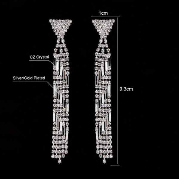 Säravate kivikestega elegantsed naiste rippuvad kõrvarõngad