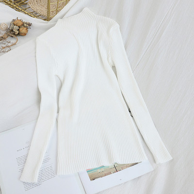 Moodne poolkõrge krae ja pikkade varrukatega naiste kampsun