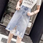 Naiste retrostiilis teksaseelik pitsi ja kõrge vöökohaga