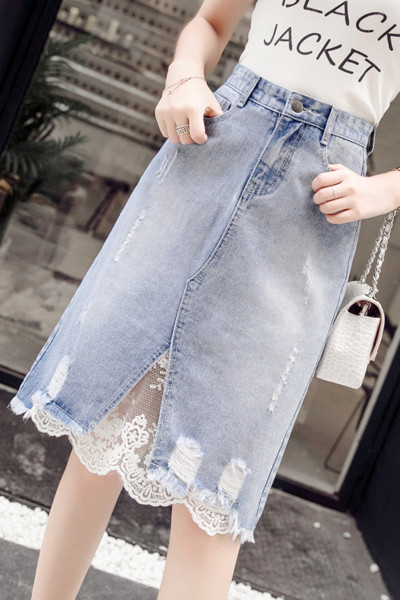 Naiste retrostiilis teksaseelik pitsi ja kõrge vöökohaga