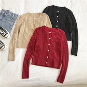 Moderan ženski prsluk u tri boje sa okruglim izrezom