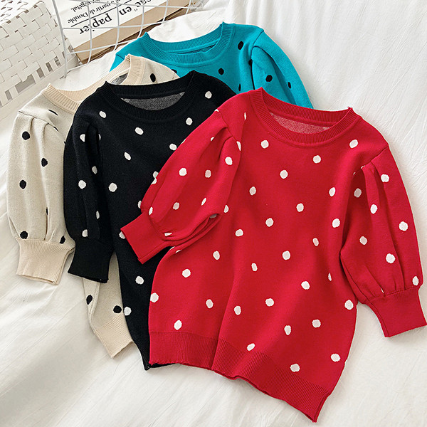 Aktuális női pöttyös blúz 3/4-es ujjal