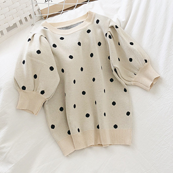 Aktuális női pöttyös blúz 3/4-es ujjal