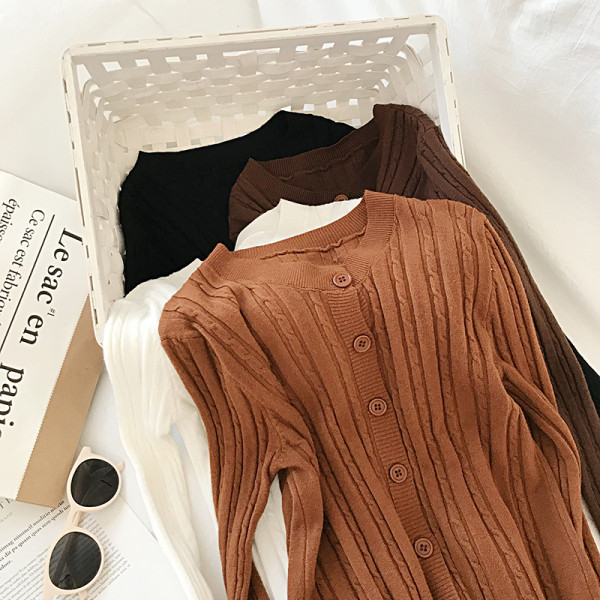 Lezser női kardigán kerek nyakkivágással, négy színben