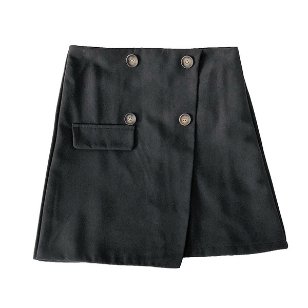 Дамска актуална пола с копчета и висока талия