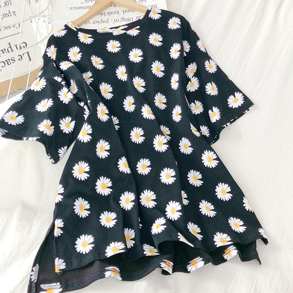 Καθημερινή γυναικεία μπλούζα φαρδύ μοντέλο με floral print