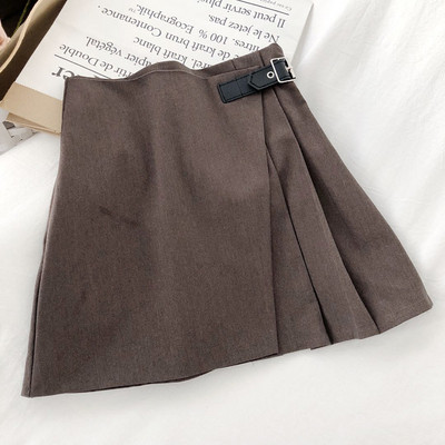 Γυναικεία καθημερινή φούστα με ζώνη σε τρία χρώματα