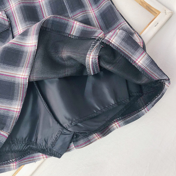 Ежедневна дамска карирана пола в три цвята с джоб