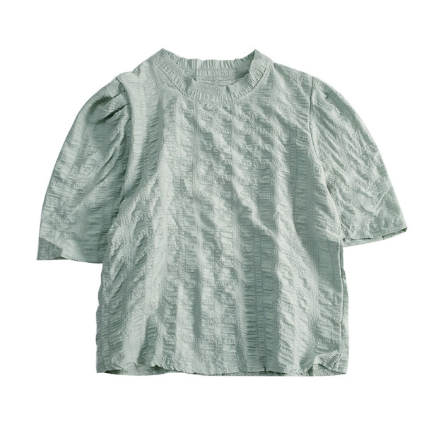 Модерна дамска блуза в няколко цвята с 3/4 ръкав и овално деколте