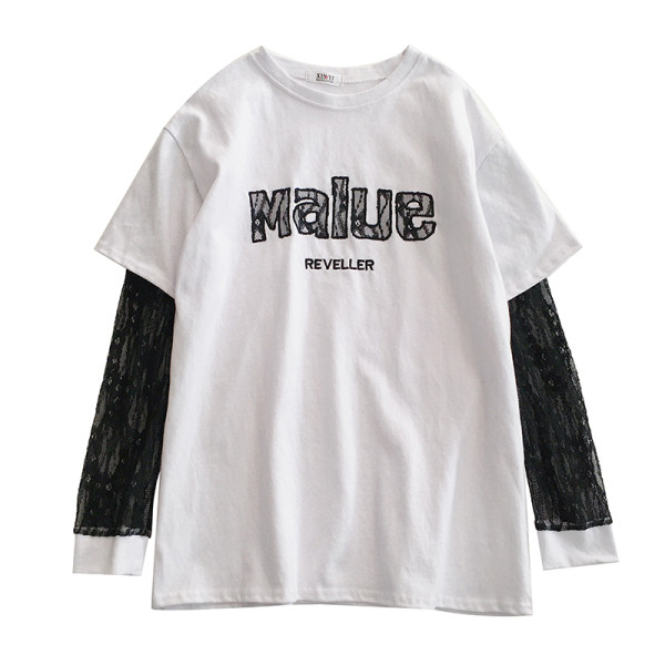 Ženska ležerna bluza s ovalnim izrezom i natpisima