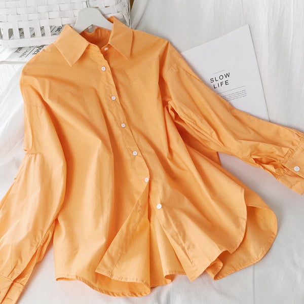 Дамска ежедневна риза широк модел с класическа яка