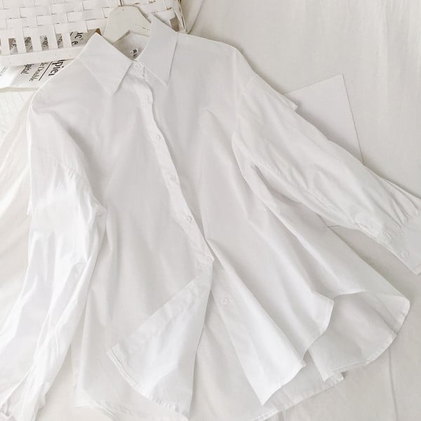 Дамска ежедневна риза широк модел с класическа яка