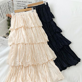 Γυναικεία μακρύ φούστα με ελαστική μέση σε τέσσερα χρώματα