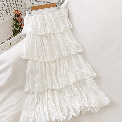 Γυναικεία μακρύ φούστα με ελαστική μέση σε τέσσερα χρώματα