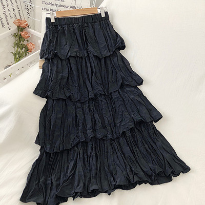 Γυναικεία μακρύ φούστα με ελαστική μέση σε τέσσερα χρώματα