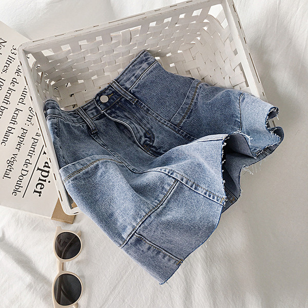 Ежедневна дамска от  деним къса пола с джобове