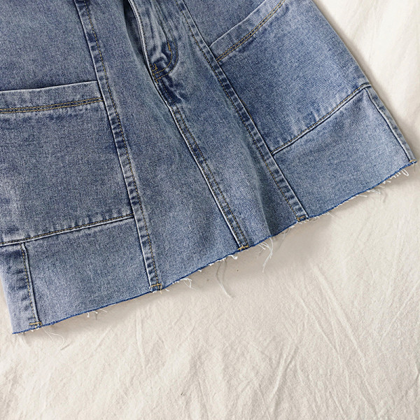 Ежедневна дамска от  деним къса пола с джобове