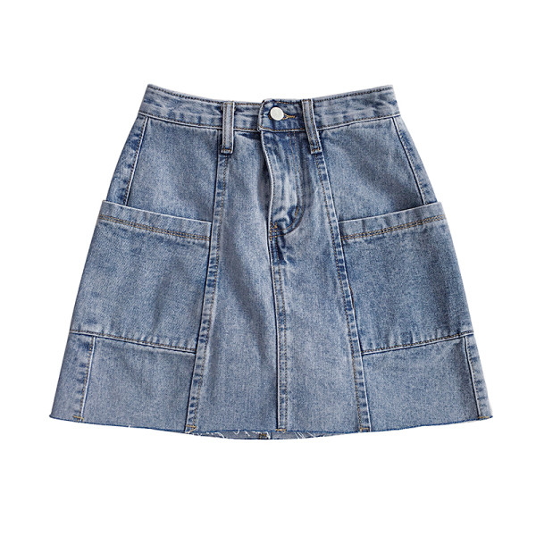 Ежедневна дамска от  деним къса пола с джобове