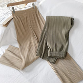 Aktuelne ženske plisirane hlače sa elastičnim strukom