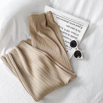 Aktuelne ženske plisirane hlače sa elastičnim strukom