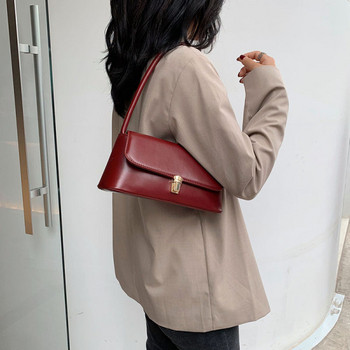 Ретро дамска чанта за рамо с метална закопчалка 