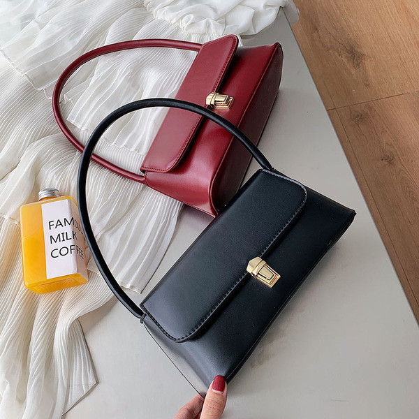 Ρετρό στυλ γυναικεία τσάντα ώμου με μεταλλικό κούμπωμα