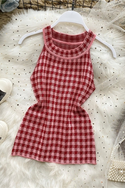 Moodne naiste kootud ovaalse kaelusega topp - kaks mudelit