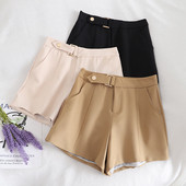 Moderne ženske kratke hlače s visokim strukom i džepovima