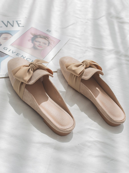 Дамски ежедневни чехли нов модел от еко кожа с панделка - два модела