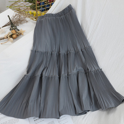 Női redőzött szoknya magas derékkal