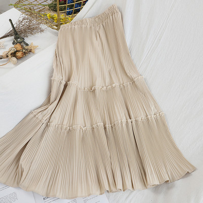 Női redőzött szoknya magas derékkal