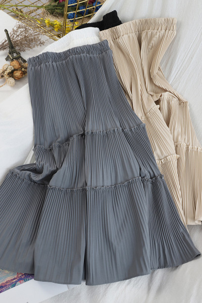 Női redőzött szoknya magas derékkal