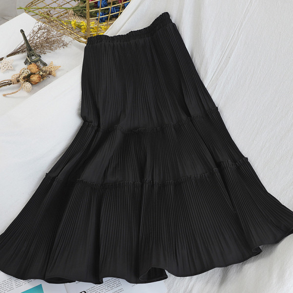 Női redőzött szoknya magas derékkal